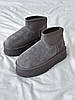 Зимові Жіночі Черевики UGG Classic Mini Dipper Thundercloud Grey / УГГ Класик Міні Діпер Сандерклауд Сірі, фото 7