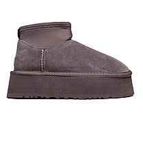Зимові Жіночі Черевики UGG Classic Mini Dipper Thundercloud Grey / УГГ Класик Міні Діпер Сандерклауд Сірі, фото 3
