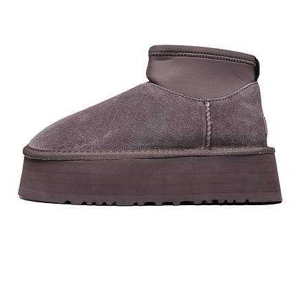 Зимові Жіночі Черевики UGG Classic Mini Dipper Thundercloud Grey / УГГ Класик Міні Діпер Сандерклауд Сірі, фото 1