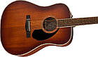 Електро-акустична гітара FENDER PD-220E DREADNOUGHT ALL MAHOGANY WITH CASE AGED COGNAC BURST, фото 4