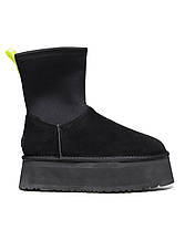 Зимові Жіночі Черевики UGG Classic Dipper Boot Black / УГГ Класик Діпер Бут Чорні, фото 3
