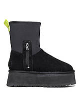 Зимові Жіночі Черевики UGG Classic Dipper Boot Black / УГГ Класик Діпер Бут Чорні, фото 4