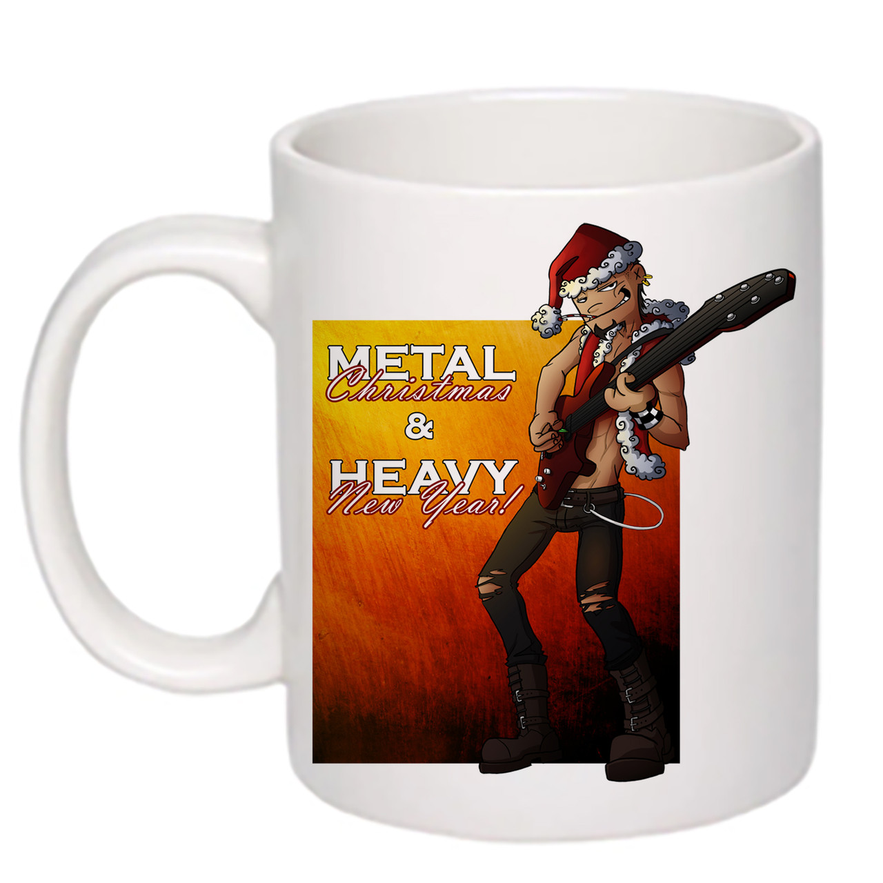 Чашка з друком "Metal Christmas" 330мл (колір білий) (21300)