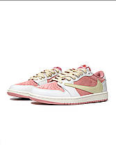 Жіночі Кросівки Nike Air Jordan 1 Low x Travis Scott Pink / Найк Аїр Джордан 1 Тревіс Скотт Низькі Рожеві, фото 6