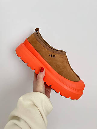 Зимові Жіночі Черевики UGG Tasman Weather Hybrid Slipper / УГГ Тасман Уезер Хайбрид Коричневі з Помаранчевим, фото 1