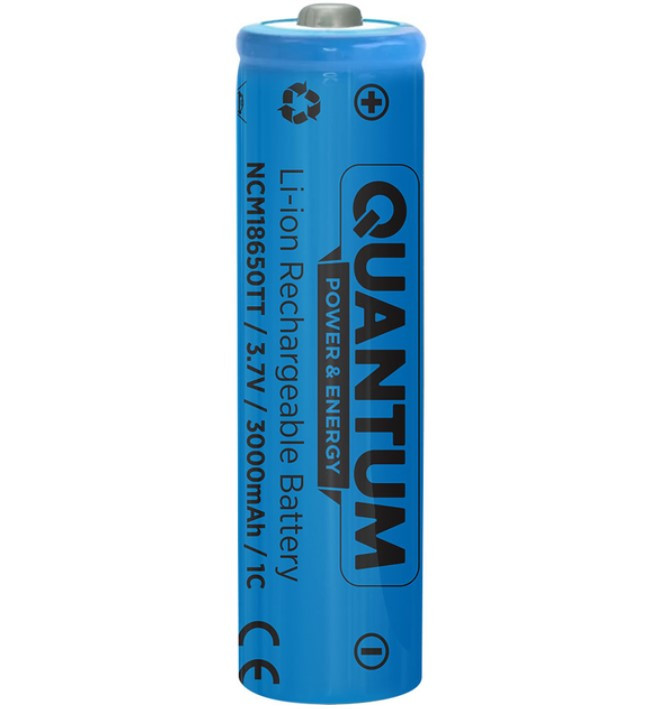 Акумулятор Quantum Li-ion NCM 18650 3000 mAh 1С з клемним виступом 1 шт, фото 1