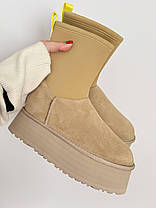 Зимові Жіночі Черевики UGG Classic Dipper Boot Sand Beige / УГГ Класик Діпер Бут Сенд Бежеві, фото 4
