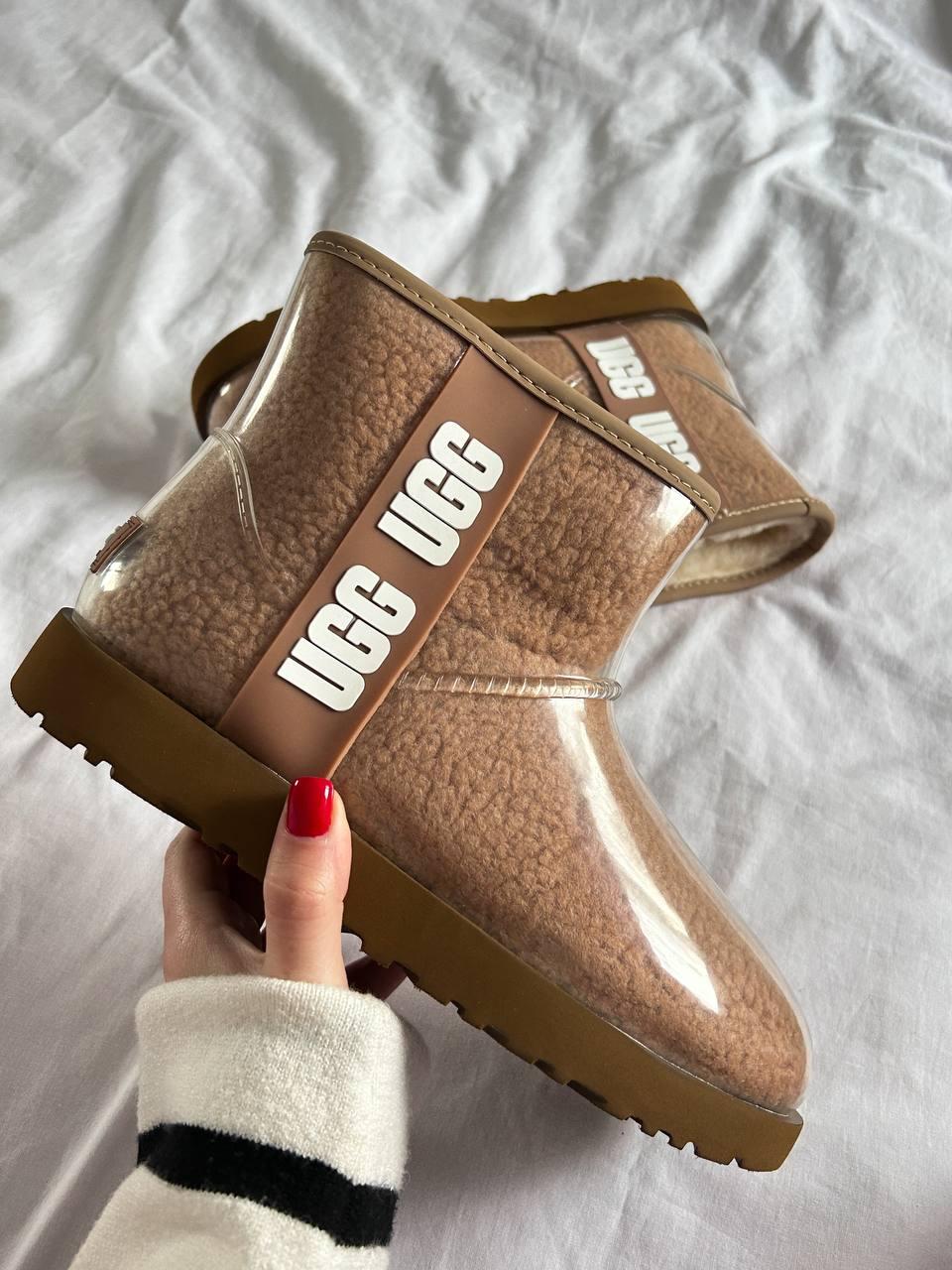 Зимові Жіночі Черевики UGG Classic Clear Mini Light Brown / УГГ Класик Клір Міні Світло Коричневі