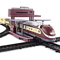 Великий ігровий набір Дитяча залізниця Рейковий трек 1:87 Локомотив поїзд 5 вагонів Станція аксесуари