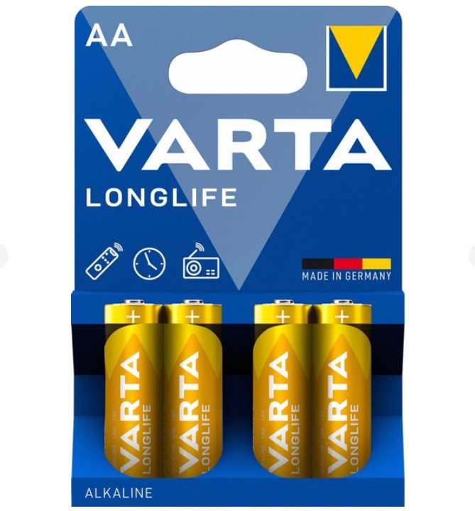 Батарейка LR6/АА 1.5V лужна VARTA Longlife 4шт, фото 1