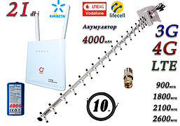 Комплект 4G WiFi роутер OLAX AX9 PRO LTE з акум. 4000 мА·год + антена стріла 21 дБ