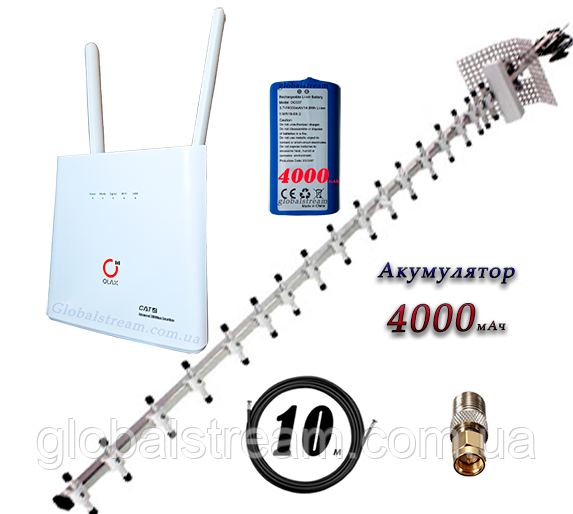 Комплект 4G WiFi роутер OLAX AX9 PRO LTE з акум. 4000 мА·год + антена стріла 21 дБ