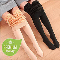 Дитячі колготки на хутрі/флісі для дівчаток зимові Термоколготи чорні бежеві 104/110/128/134/160