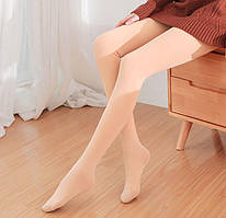 Дитячі колготки для дівчаток на хутрі/флісі теплі зимові чорні бежеві білі110/128/134/160 Бежеві, 128-145 (7-10 років)