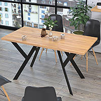Стіл обідній прямокутний лофт дизайнерський Ішла 138-70 Loft Design Дуб Крафт Золотий