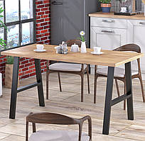 Сучасний стіл прямокутний обідній лофт для офісу Атлант Loft Design Дуб Крафт Золотой