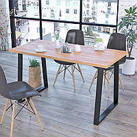Сучасний стіл лофт прямокутний обідній Титан Loft Design Дуб Крафт Золотой
