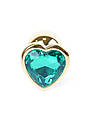 Анальна пробка -Jewellery Gold Heart PLUGGreen, фото 4
