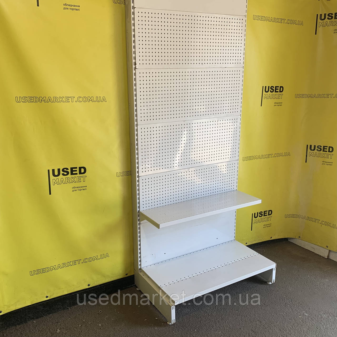 Перфо стелаж 2350х970 REGALS з перфорованими задніми стінками та додатковою полицею, в магазин