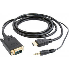 Перехідник HDMI to VGA 3.0m Cablexpert (A-HDMI-VGA-03-10) - оригінал