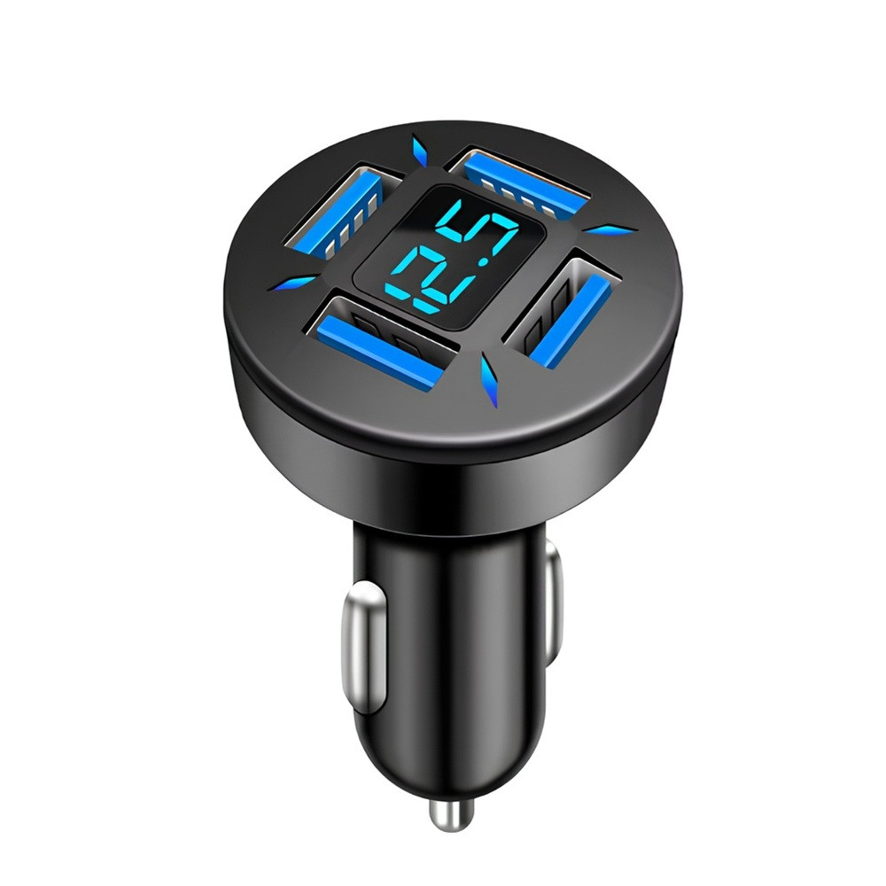 Автомобільний зарядний пристрій Amazfeel Car Charger Digital Display 4 Port USB A 12-24В