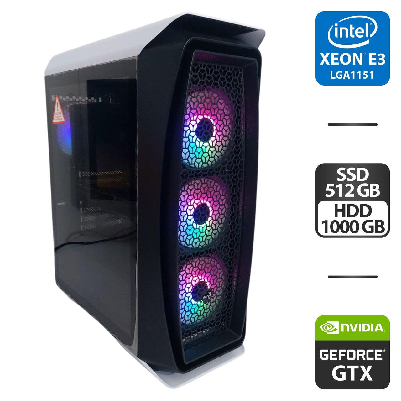 Ігровий ПК AeroCool Aero One Frost MT/ Xeon E3-1230 v6/ 32GB RAM/ 512GB SSD+1000GB HDD/ GTX 1060 6GB/ 600W
