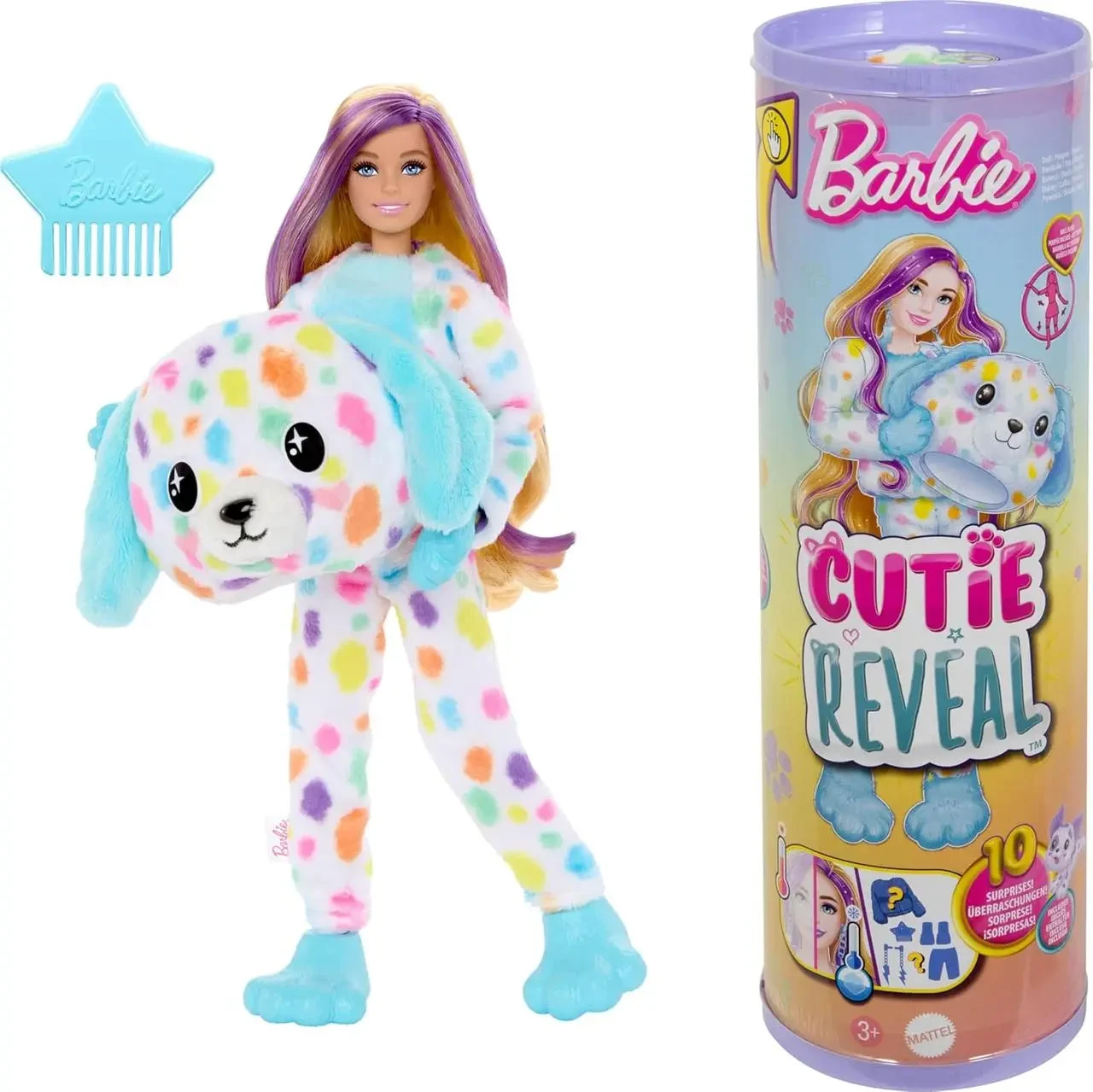 Лялька Барбі Кольорові пухнастики в костюмі Веселкового Далматинця Barbie Cutie Reveal Color Dream Rainbow Dalmation