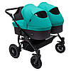 Коляска 2 в 1 для двійні Bair Sorento DUO BS-01 бірюзовий / графіт, фото 6