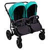 Коляска 2 в 1 для двійні Bair Sorento DUO BS-01 бірюзовий / графіт, фото 8