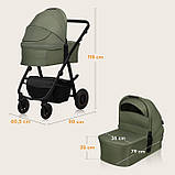Універсальна коляска 2 в 1 Lionelo AMBER PLUS GREEN FOREST, фото 5