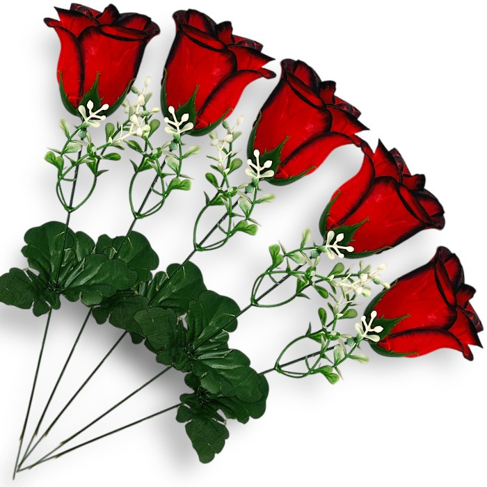 Бутон троянди з гіпсофілою одинарний, 36 см, фото 1