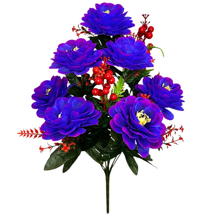 Штучні квіти букет жоржини з гілками калини, 57см, фото 1