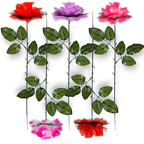 Троянда ритуальна одинарна на ніжці, 55см, фото 1