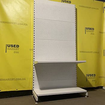 Перфорований стелаж 1950х1000 з перфорованими задніми стінками та додатковою полицею, в магазин