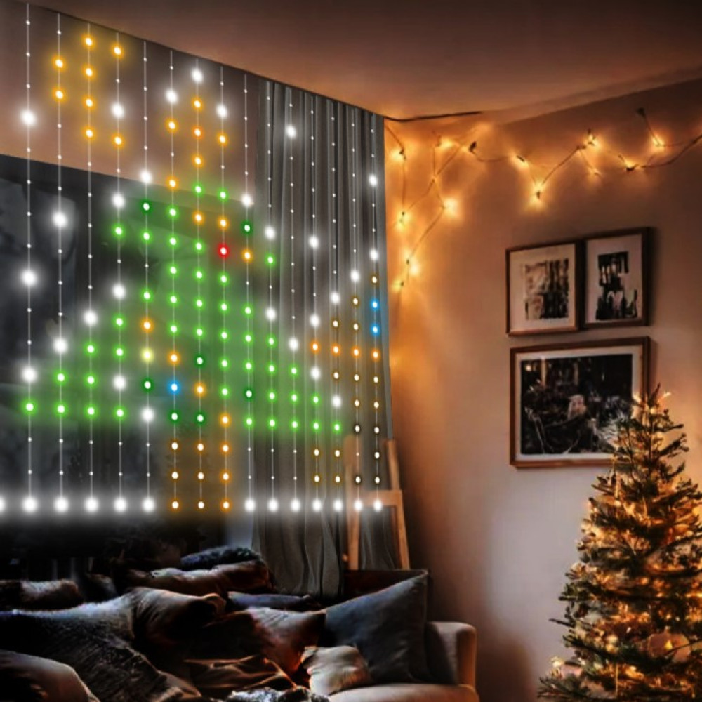Смарт гірлянда штора з анімацією APP Smart Curtain Light (1,6x1,6 м)
