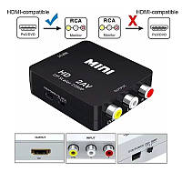 HDMI-совместимый адаптер-конвертер AV RCA MINI Box RCA AV CVSB LR видео композ. преобразователь AV для ПК HDTV