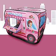 Дитячий ігровий намет - машинка Морозиво на колесах, каркас 112х72х62 см
