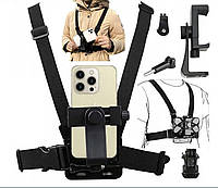 Кріплення на Груди для Телефону Вертикально Сторис в інстаграм від першої особи екшн Камер GoPro