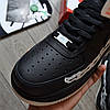 Чоловічі кросівки Nike Air Force 1 '07 QS Black Skeleton Чорні Взуття Найк Аір Форс 1 '07 Лов шкіра текстиль демісезон, фото 4