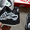 Чоловічі кросівки Nike Air Force 1 '07 QS Black Skeleton Чорні Взуття Найк Аір Форс 1 '07 Лов шкіра текстиль демісезон, фото 5