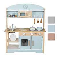 Дитяча ігрова кухня дерев'яна AVKO Парма + посуд R_8827 Блакитний