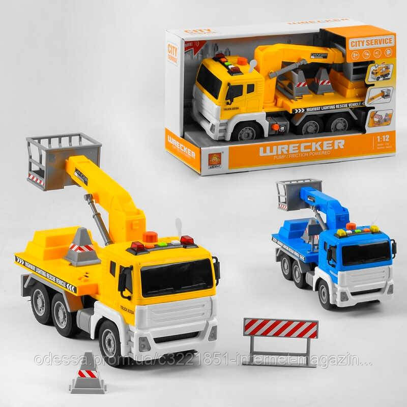 Спецтехніка WY 833 A / WY 833 B (18) "Автовежа", 2 кольори, на батарейках, інерція, помповий насос, висувна стріла, світло