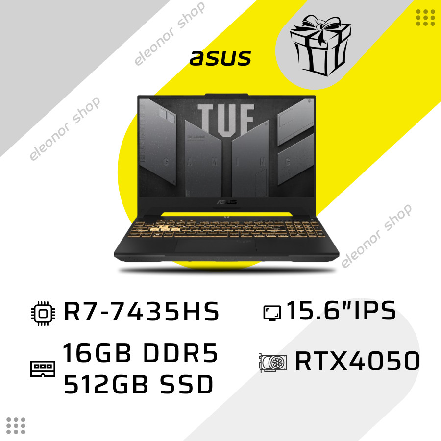 Ноутбук ASUS TUF Gaming A15 R7-7435HS/16GB/512GB RTX4050 Win11 144Hz ...