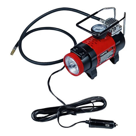 Автомобільний компресор Forte FP 1632L-1 Продуктивність 50 л/хв, Максимальний тиск 10 Атм, 12 В, фото 1