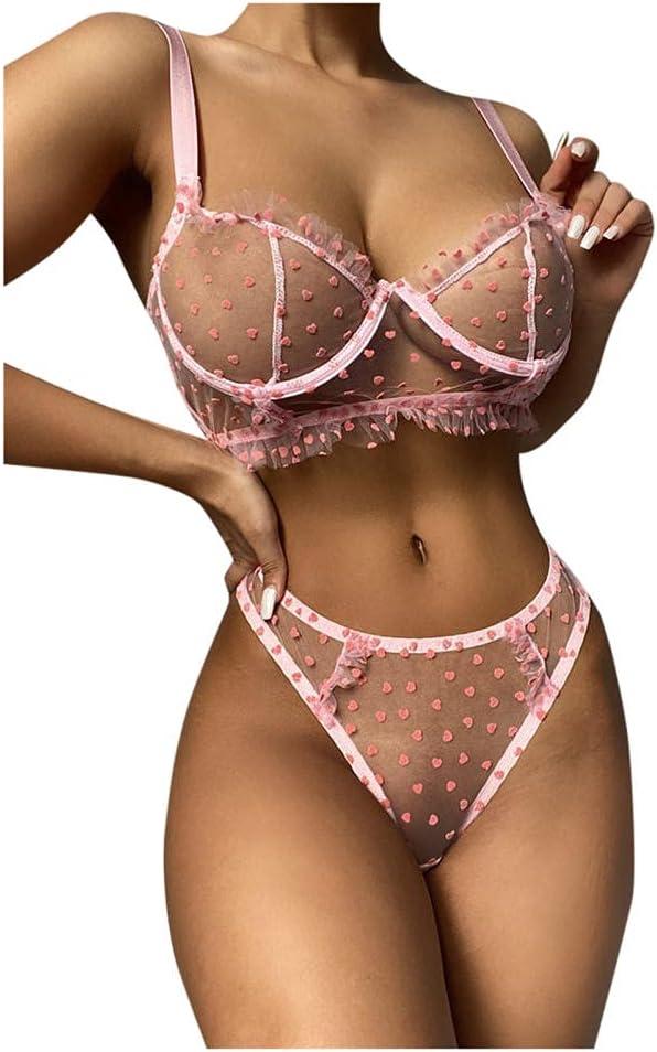 Жіночий комплект білизни рожевого кольору ліф з кісточками та трусики, фото 1