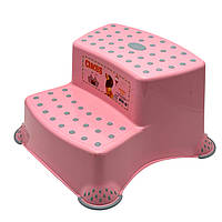 Дитячий табурет сходинка пластиковий Туреччина СМ-520 Підставка для ніг дитині для ванної рожева H 22 cm