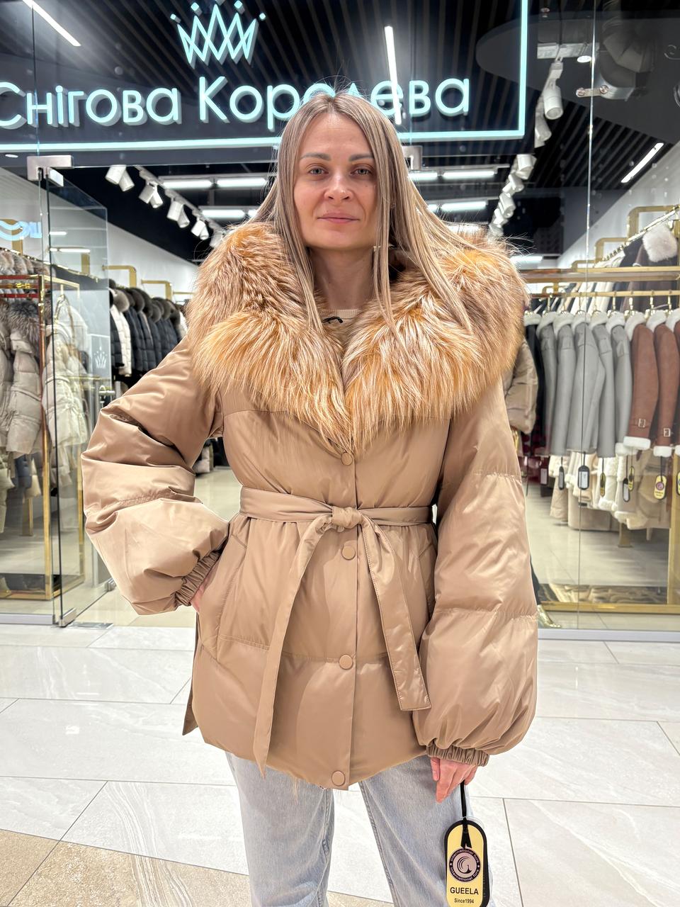 Жіночий пуховик — парка GUEELA Beige, фото 1