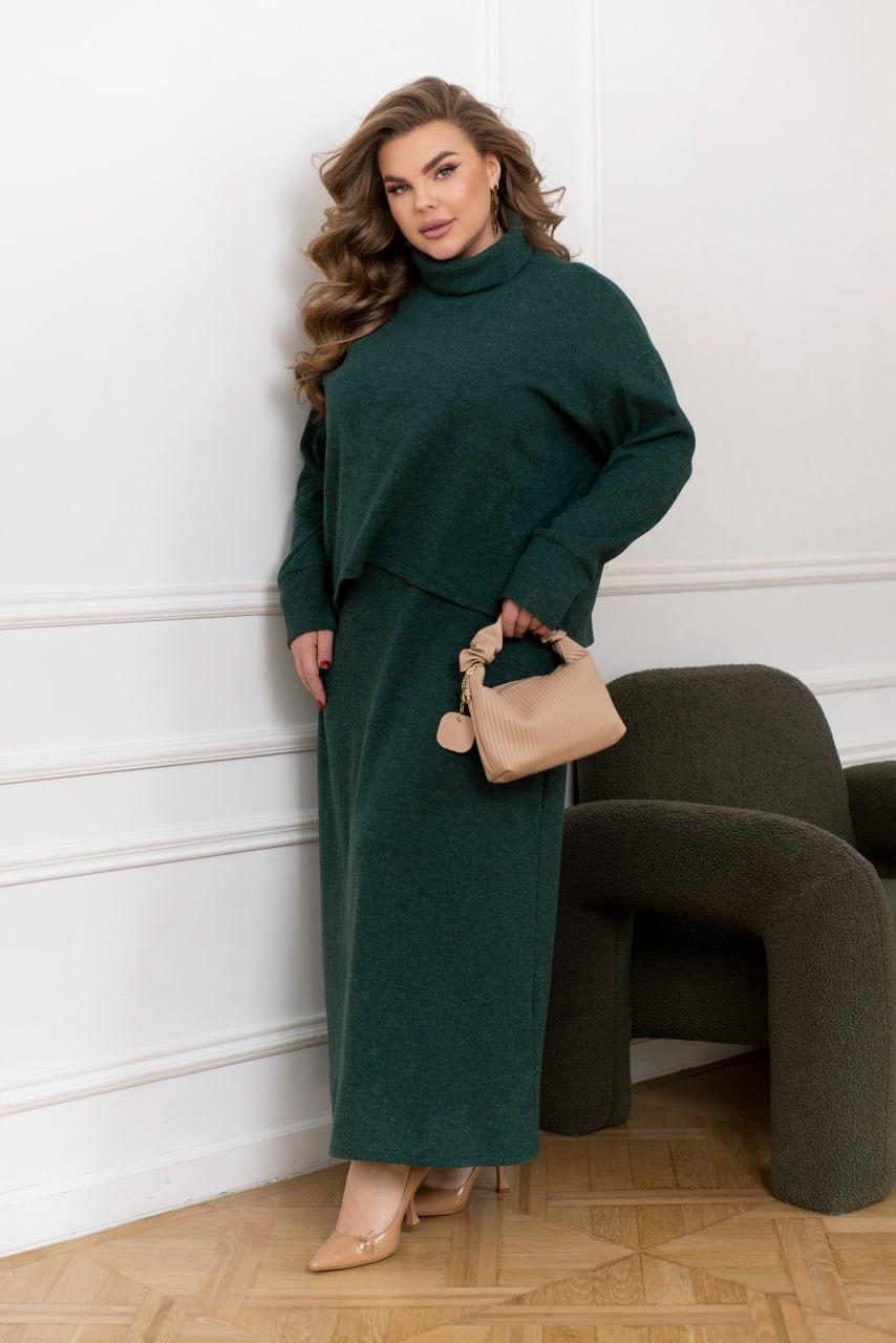 Стильний ангоровий костюм: сукня та кофта великого розміру Розміри: 46-48, 50-52, 54-56, 58-60, 62-64, 66-68