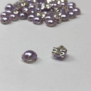 6 мм - Напівбусини в оправі, пришивні - 10г бузковий