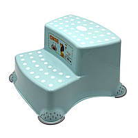 Дитячий табурет сходинка пластиковий Туреччина СМ-520 Підставка для ніг дитині для ванної блакитний H 22 cm